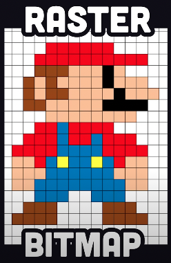 low resolution grid with super mario