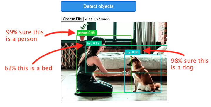 TensorflowJs detect multiple objects from an image with COCO-SSD