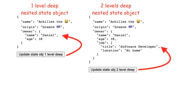React state update nested object