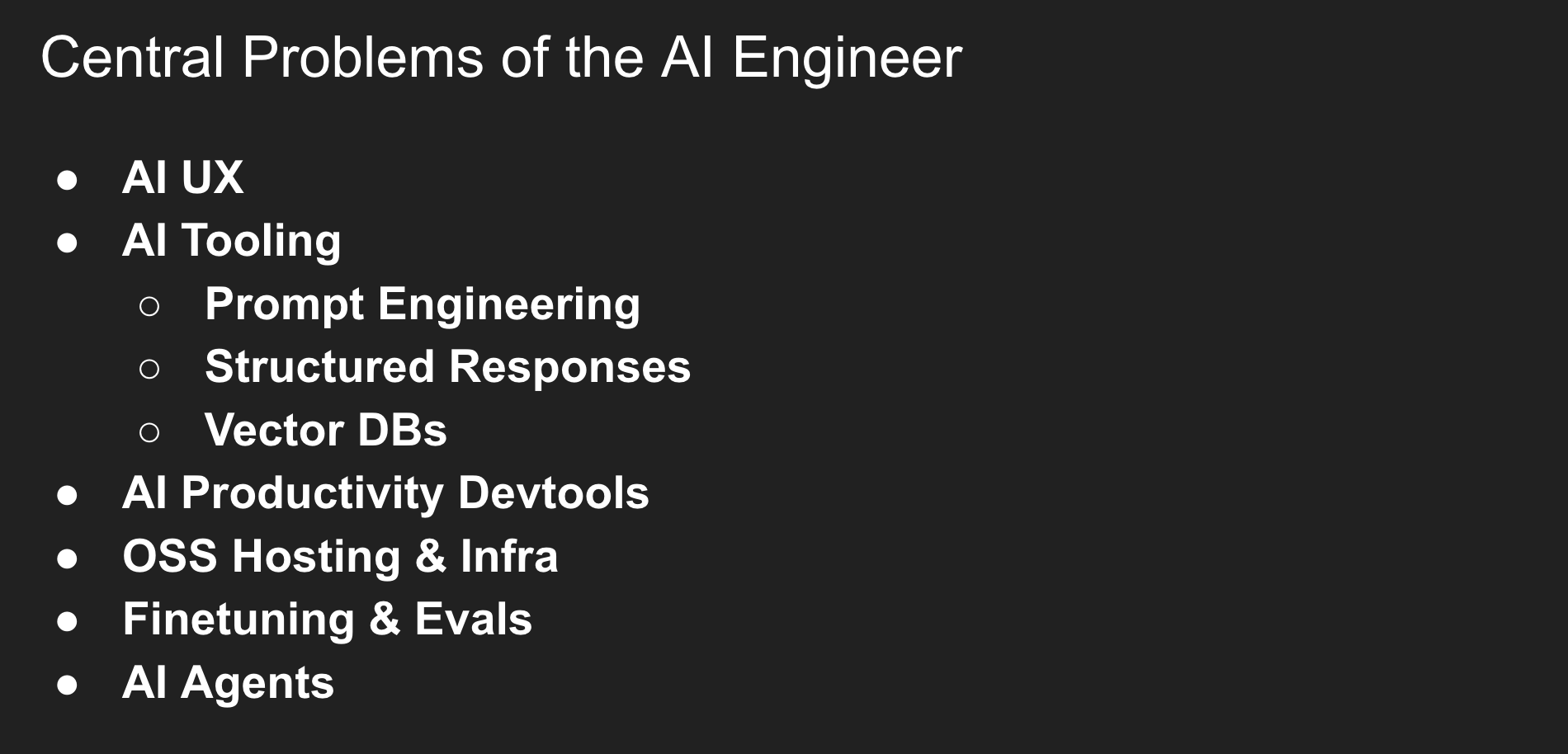 Central Problems of the Al Engineer